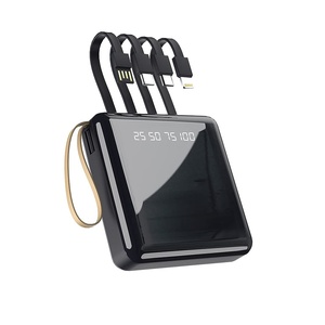 Mini USB Type C Power Bank External <b>Battery</b> with Built-in Cable for <b>Mobile</b> Phones Power Banks & Power Station - Product Image 1