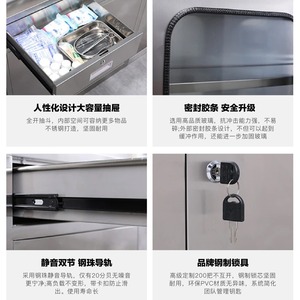 Hospital Cabinet Stainless Steel 4 Door Key Lock Durable Medical <b>Storage</b> Commercial Use - Product Image 3