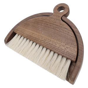Yingte Wooden Dustpan And Broom Set Horsehair Brush <b>Small</b> Household Cleaning <b>Tool</b> - Product Image 3