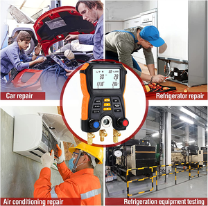 वायर्ड 1/4 \ "sae डिजिटल गेज कई गुना 2 तापमान क्लैंप प्रोस/सी सिस्टम r410a r134a R134a R22 आदि। - Product Image 6