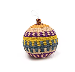 GREENCRAFT Venta caliente Santa Claus Snow Globe Decoración de Navidad Seagrass Boho Woven Christmas Ornament Balls-Eco-Friendly Custom - Product Image 3