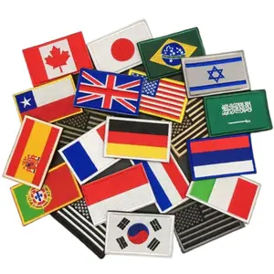 Benutzer definierte Logo Stickerei Patches Kleine amerikanische Flagge Patches Personal isierte Stickerei Patch für Kleidung Bordado Parches