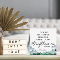 Boîte décorative en bois avec verset biblique, panneau rustique religieux en bois, décoration pour la maison et le bureau