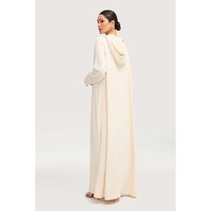 <span class=keywords><strong>Felpa</strong></span> Aisha con cappuccio bianco sporco Abaya per donna <span class=keywords><strong>felpa</strong></span> comoda - Product Image 5