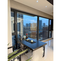 Ventanas Horizontales Fijas de Aluminio y Vidrio Insonorizadas Modernas Personalizadas con Cortina Colgante para Salas de Estar de Villas y Apartamentos