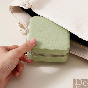 Nuevo Estuche de Joyería de Piel Sintética con Cierre y Logotipo Personalizado, Mini Caja para Collares y Pendientes, Ideal para Viajes - Product Image 5