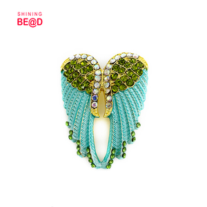 Nuova Popolare Spilla in Metallo a Forma di Ali <span class=keywords><strong>d</strong></span>'<span class=keywords><strong>Angelo</strong></span> con Strass e Piume, Accessorio di Moda - Product Image 1