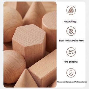 Bloques de Formas Geométricas de Madera Montessori, Círculo, Cuadrado, Triángulo y Rectángulo, Juguete Educativo para el Juego y Aprendizaje de Niños Pequeños - Product Image 5