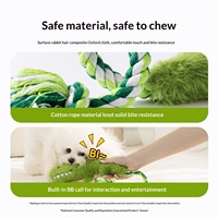 Jouets pour chiens Crazy Zoo, peluche à motif crocodile, corde interactive vocale pour tirer la balle, résistante aux morsures