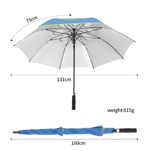 Professional Straight Fluorescent Green Edging Golf <b>Umbrella</b> Semi-Automatic Opening air Vented Customized Color <b>Umbrella</b> - Product Image 6