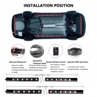 Bande lumineuse LED multicolore pour voiture, sous les accessoires automobiles, tube de châssis, système néon pour voitures