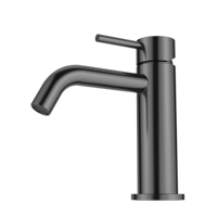Robinet de lavabo moderne noir mat en acier inoxydable à montage sur plan avec cartouche céramique pour salle de bain