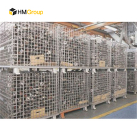 Conteneur de stockage en treillis métallique galvanisé robuste pour la manutention des matériaux, empilable et pliable, pour entrepôt