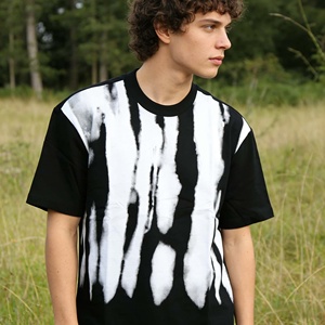 T-shirts pour hommes personnalisés, style streetwear, 100% coton, imprimé lettres, tricotés, design uni, respirants, écologiques - Product Image 1