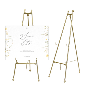 Qt240120 thiết kế hiện đại đám cưới chào đón dấu hiệu hiển thị giá vàng và trắng đám cưới sắt giá vẽ sàn kim loại đứng - Product Image 2