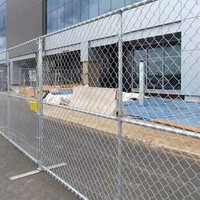 Panneau de clôture temporaire de maillon de chaîne en fer galvanisé de sécurité de chantier portable 6X12FT en Amérique pour les événements