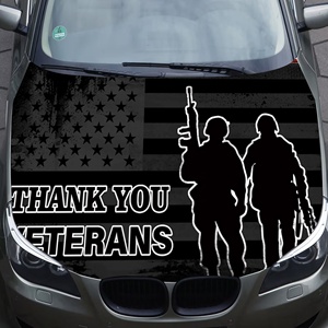 Venta al por mayor Día DE LOS Veteranos 120*150cm resistente al desgaste bandera del capó del motor del coche decoración duradera del coche de vacaciones - Product Image 5