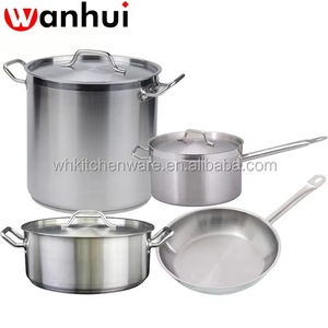 NSF Listing High Pulido Mango fuerte Sartén de acero inoxidable/Utensilios de cocina comerciales para uso en restaurantes de hoteles - Product Image 2