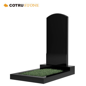 Modern Russian Style Black <strong>Stone</strong> Tombstone Headstone Monument <strong>Memorial</strong> with Cross - Product Image 1