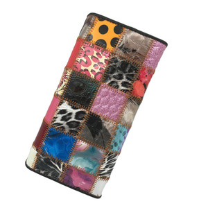 Portefeuille long pour <span class=keywords><strong>femme</strong></span> de grande capacité, multi-usages, style ethnique, <span class=keywords><strong>en</strong></span> <span class=keywords><strong>cuir</strong></span> cousu, porte-monnaie, <span class=keywords><strong>pochette</strong></span> - Product Image 3