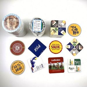 Sous-verres en papier recyclables pour hôtel, sous-verres promotionnels en carton absorbant avec fonction publicitaire - Product Image 3