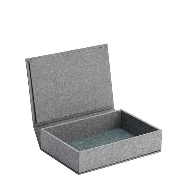 Emballage de boîte cadeau en papier de luxe avec couverture en lin boîte en papier de haute qualité avec couvercle magnétique