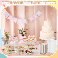 Boîtes à gâteaux et charcuterie personnalisées à emporter avec couvercles transparents, boîtes à biscuits, bonbons, mini-gâteaux, idéales pour offrir en cadeau, emballage pour boulangerie