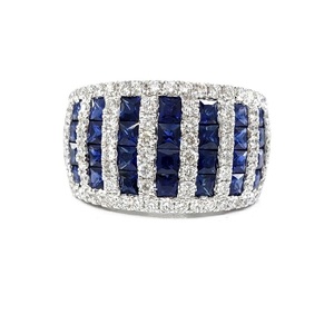 Conception de fabricants de bijoux de qualité supérieure 18k, or blanc massif, vrai diamant, pierres précieuses, bracelet saphir bleu pour femmes - Product Image 1