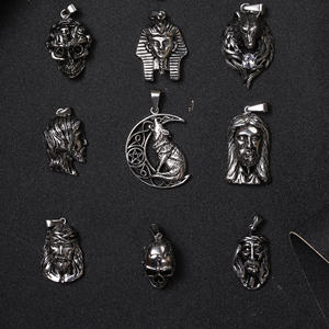 Vintage Herren Jesus Christliche Anhänger Edelstahl Religiöser Schmuck Punk Porträt Engel Anhänger Halskette Silber Herren Totenkopf - Product Image 5