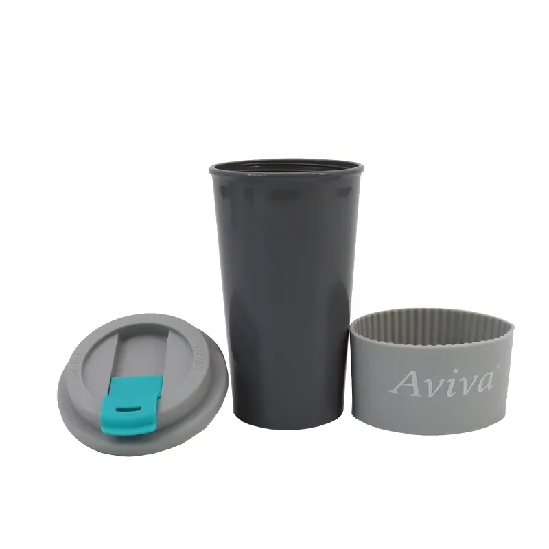 Copo de café comestível de 12oz, copo de café de grau alimentício com tampa de plástico reutilizável e ecológico, moderno em todo o período