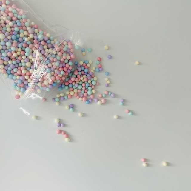 3-6mm Colorful Mini Foam Beads Pellets Multi Color Foam Balls Polystyrene Foam Slime Filler Wedding Party Decoration 5g/bag