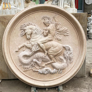 Frigorifero in marmo greco classico con scultura a rilievo di carro mitologico e cavalli, decorazione da parete - Product Image 6