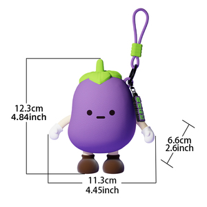 Q chú 3D phim hoạt hình ví silicon được thiết kế cà tím, túi lưu trữ hình cà rốt, túi bên trong hình khoai tây di động quncle - Product Image 3