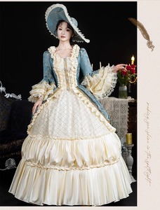 Vestido Medieval Renacentista Rococó para <span class=keywords><strong>Mujer</strong></span> QQWZ125, Vestido <span class=keywords><strong>de</strong></span> Princesa Gótica con Brocado, Vestido <span class=keywords><strong>de</strong></span> Época Gótica - Product Image 4