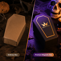 Boîte cadeau biodégradable personnalisée, emballage en papier kraft écologique avec fermeture magnétique pour les bonbons d'Halloween, les cadeaux de fête