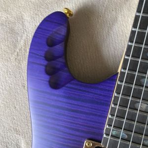 <span class=keywords><strong>Guitarra</strong></span> Eléctrica de Alta Gama con Mástil de Arce Sólido, Acabado Morado Mate, para HSH, Doble Bloqueo de Trémolo, Interruptor de 5 Posiciones, Ideal para Ensayos de Bandas de Rock - Product Image 4