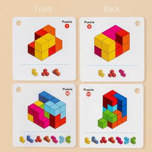 <span class=keywords><strong>Cube</strong></span> en <span class=keywords><strong>bois</strong></span> 3D empilable blocs de construction espace pensée logique formation jouets enfants Montessori jouets jouets éducatifs pour les tout-petits - Product Image 6