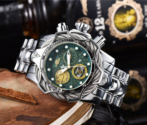 Montre Homme INVIC à Cadran Large, Bracelet en Acier Inoxydable, Sportive et Étanche, Style Clown, Vente Chaude Transfrontalière Europe-Amérique - Product Image 6
