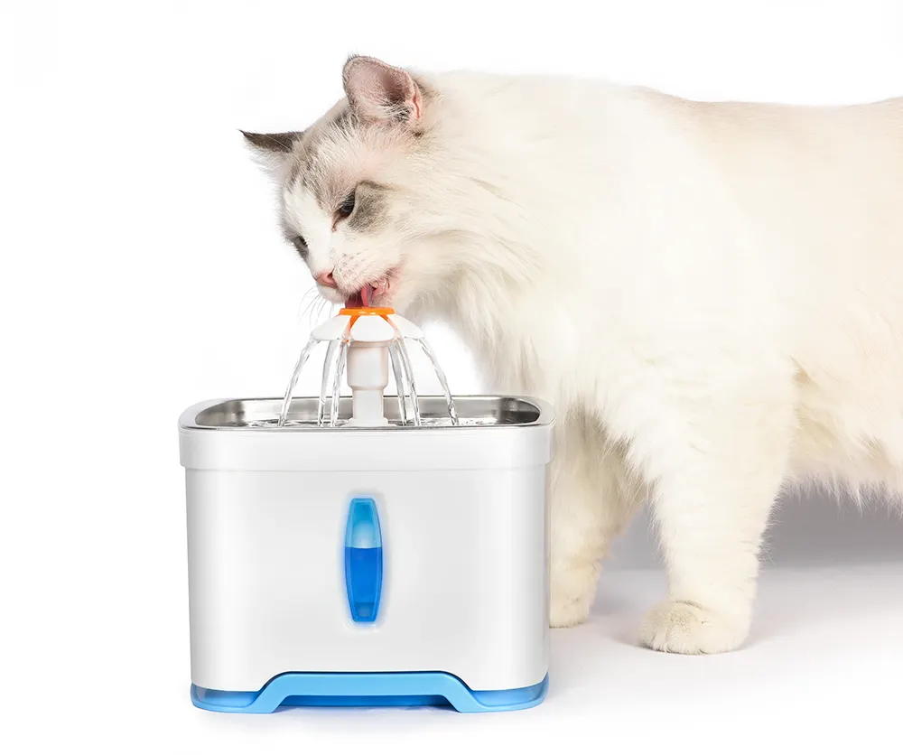 OEM Luxury hot sale stainless steel automatic led dog electric smart pet drink bowl water dispenser cat water fountain