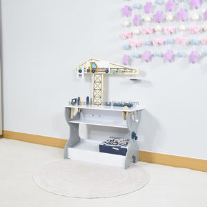 Ensemble de jeu éducatif pour enfants, établi en bois avec grue, table de jeu de construction Montessori pour tout-petits - Product Image 6