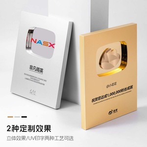 Biển hiệu bằng nhôm khắc logo tùy chỉnh, bảng bằng kim loại trao giải, cúp trao giải trống bán buôn - Product Image 1