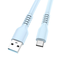 Cable USB-C a USB de Carga Rápida 3A, Silicona Líquida Suave, Sin Enredos, USB-C a USB-C 60W PD3.1, Sincronización de Datos para Laptop y Móvil, 480Mbps