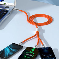 Vente chaude pas cher prix cordon de charge multiple universel 3 en 1 câble de charge multiple 120W 6A câble Usb de charge rapide pour téléphone