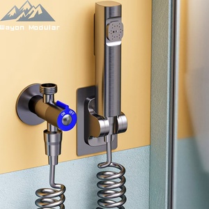 Juego de pulverizador para inodoro de alta resistencia ABSToilet con manguera de resorte retráctil y válvula de control, color gris - Product Image 1