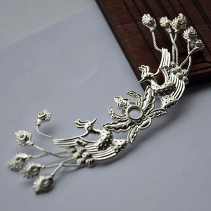Antique Style Hair <b>Crown</b> 40*100MM Gold <b>Silver</b> Plated Copper Wedding Hairpin DIY Jewelry Accessory - Product Image 2