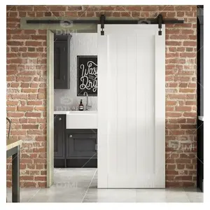 New Design Barn Door With Hardware Exterior Barn Door Hardware Black Color Wooden Sliding Door