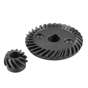 Customize Gray Metal Spiral Bevel Gear Set Steel Pinion Worm Spur Gears