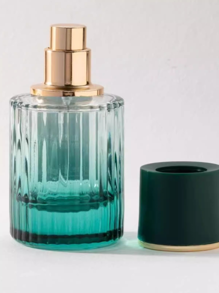 perfume bottle green glass