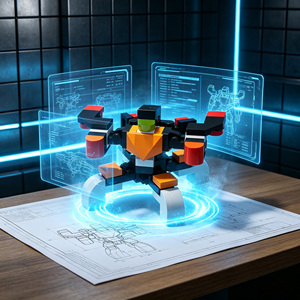 DIY Educational Building <b>Blocks</b> Robot 4-Legged Swift Soldier Mecha Transforming Bricks 50-Piece ABS <b>Plastic</b> Toy for Kids - Product Image 2