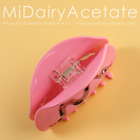 Midairy nouvelle plaque d'acide acétique épissure serpent rose acétate griffe de cheveux avec strass requin pince filles cheveux chapeaux 87mm 4274